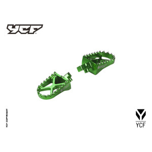 Kit pedane in alluminio - VERDE | ricambio telaio per pitbike YCF