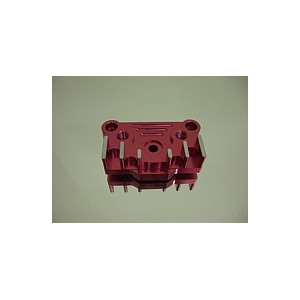 Placca laterale testa con foratura predisposta per attacco raccordi radiatore olio. Ricavata dal pie...