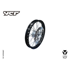 cerchio anteriore 1,4 x 14" in alluminio, mozzo CNC colore SILVER, compreso di disco freno